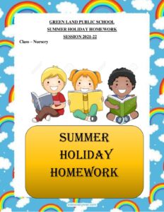 summer vacation homework for class nursery